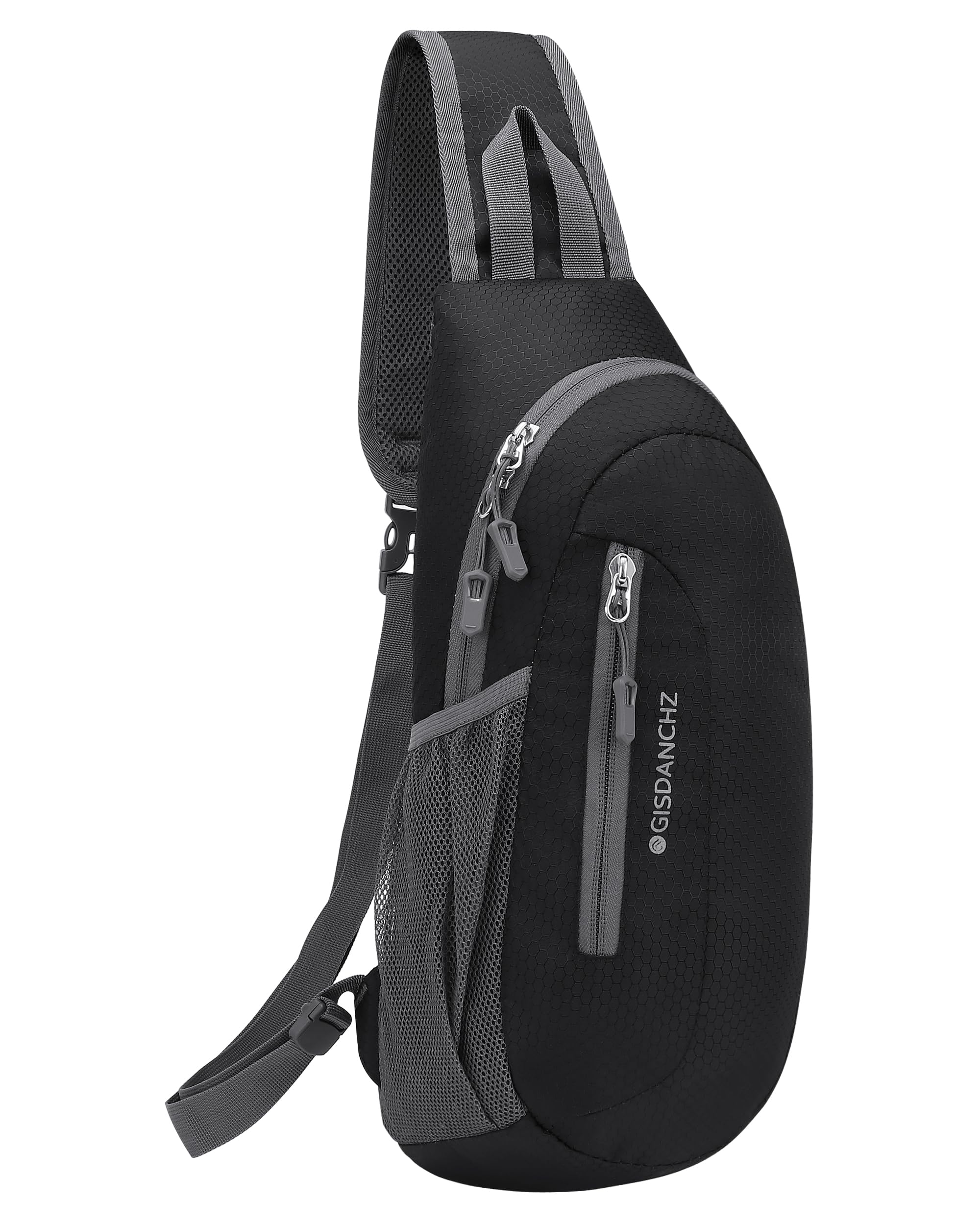 PivotWing Sling Bags For Men Women, Cross Body Bag Men Women Hiking Travel Sports Lightweight Shoulder Chest Bags Small Slim Sling Backpack Dog Walking Daypack Crossbody Bag Black