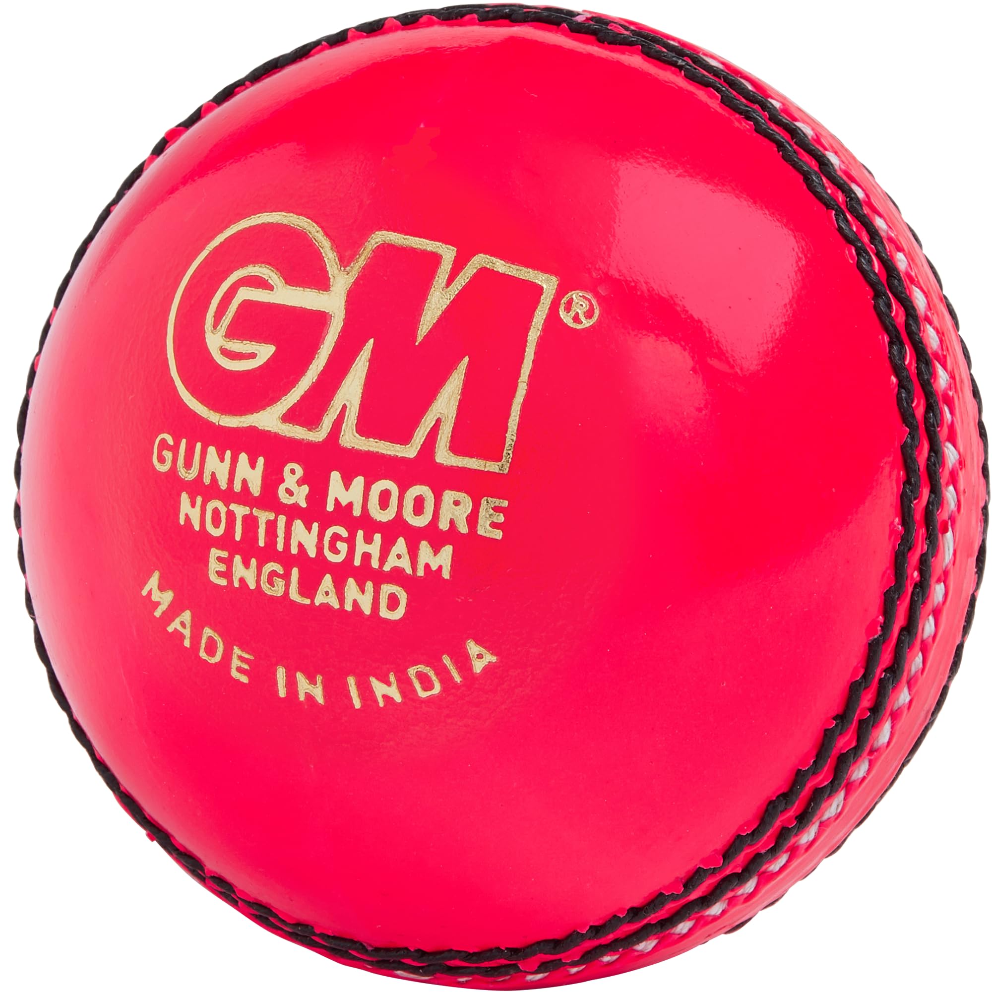 Gunn & Moore GM | Cricket Ball | Chrome Grade 1 Club Match | Hand Stitched Waxed Leather 68-70 Seam Stitches | Mens | 5.5-5.75 Ounces | Pink