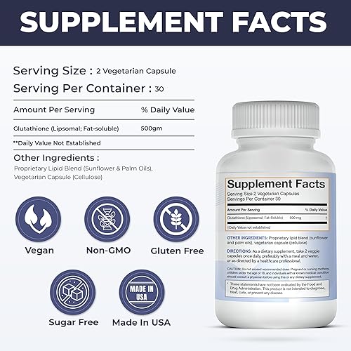 Moon + Mercury Liposomal Glutathione Non-GMO, Gluten Free 500mg Supplement  - May Provide Immune Support, Liver Detox, Brain Health and Heart Health -  60 Glutathione Capsules in Kenya | Whizz Combinations