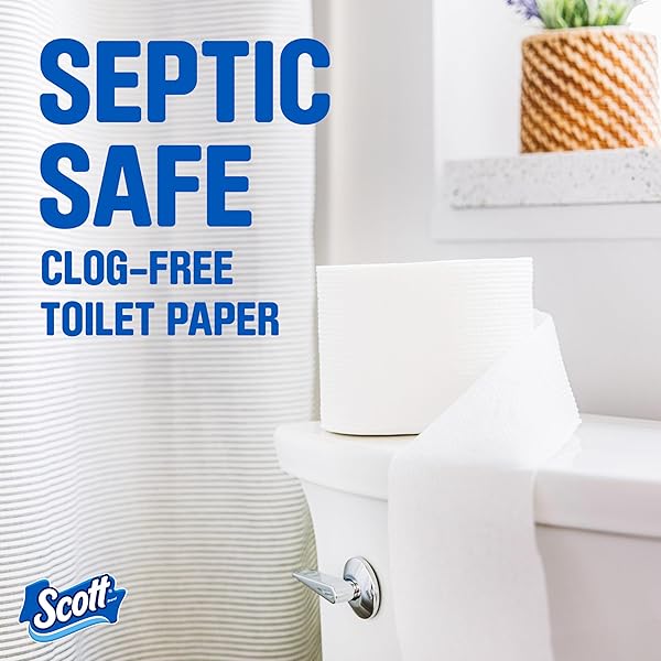 SCOTT COMFORTPLUS TOILET PAPER, 12 TRIPLE ROLLS, 231 SHEETS PER ROLL, SEPTIC-SAFE, 1-PLY TOILET TISSUE