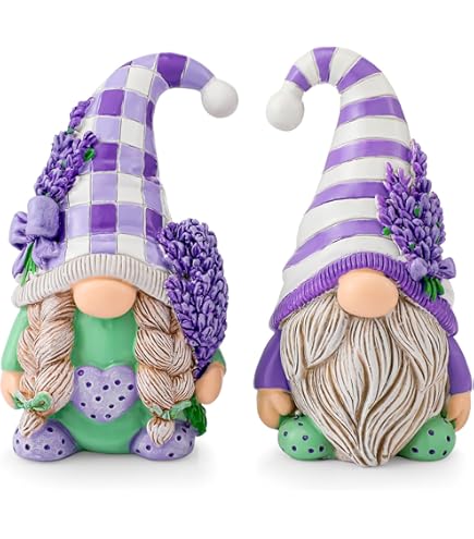 Gnomi Primavera Hodao Set 2 Gnomi Lavanda - Decorazione Fatata Per Casa Con Fragranza Viola Set Gnomi Fatati Per Casa Decorazione Interni Soggiorno
