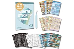 JUNKJWBZ 40 Sheets 2232 Pcs Gold Foil Quote Word Stickers - Positive Affirmation Journaling Stickers for Junk Journal, Scrapbook Supplies, Bullet Journal, DIY Craft & Card Making