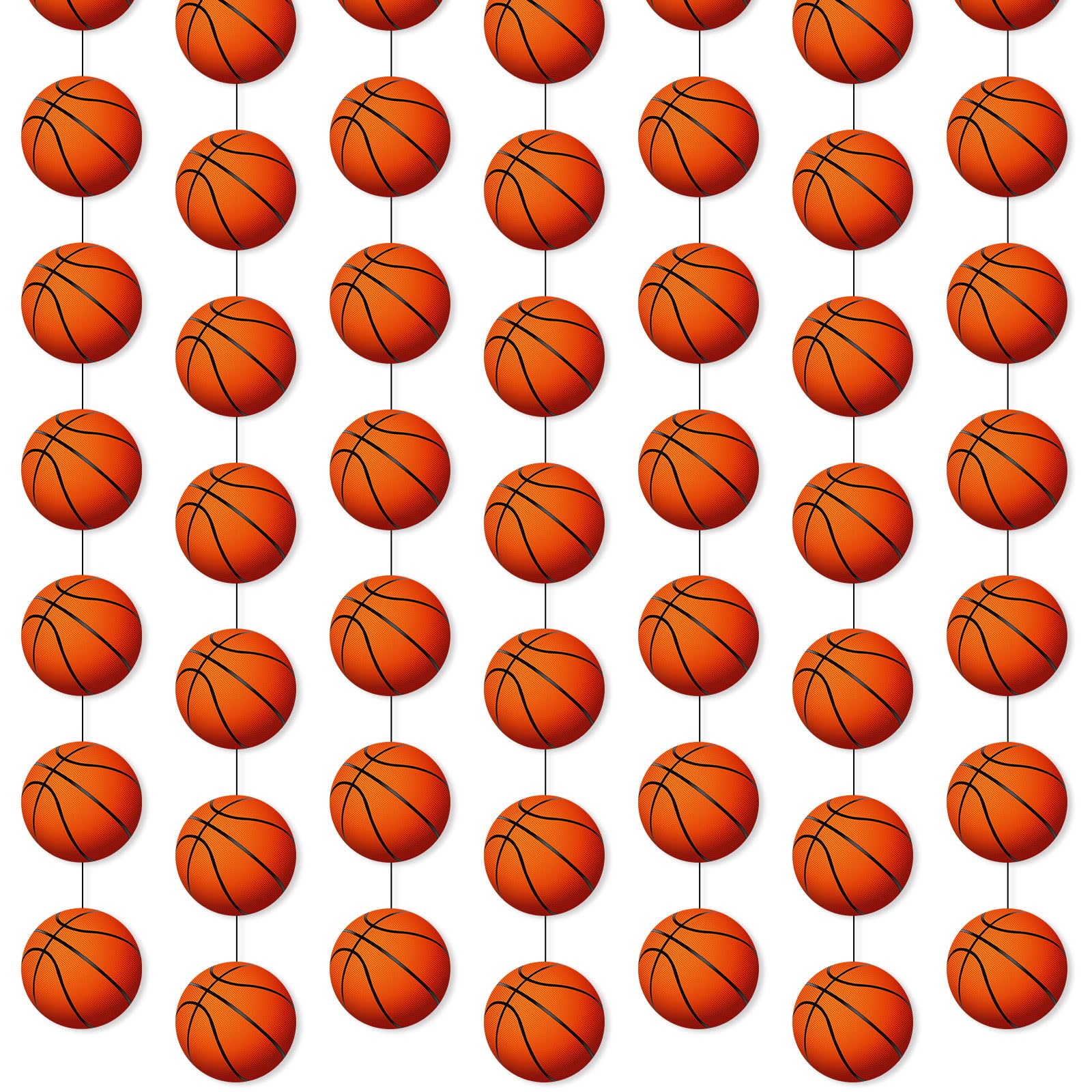 Photo 1 of Faccito 8 Pcs Sports Party Banners Sports Theme Party Hanging Decorations Paper Garland for Teens Balls Birthday Baby Shower Home Classroom Supplies Decor (Basketball)