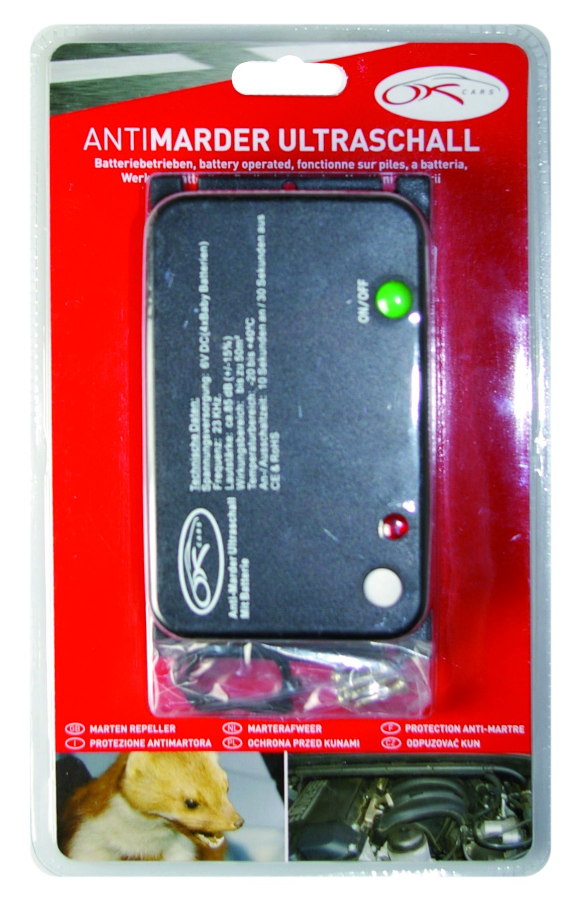 OK Cars AZ Car 207 Anti-Marten Ultrasound, Battery