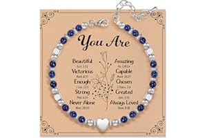 ZOKCC Inspirational Christmas Gifts Bracelets for Women: Healing Natural Stone Beaded Bracelets - Thinking of You Get Well Soon Birthday Gifts for Women Friends Sister Bestie Mom Daughter