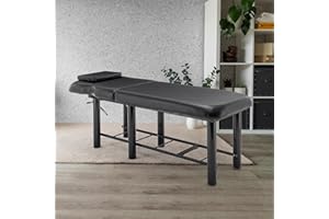 Jaxilyn Massage Bed Stationary Professional Adjustable Massage Table Spa Bed 73" x27.5”Stationary Physical Therapy Table with Memory Foam Salon Bed w/Removable Headrest Black