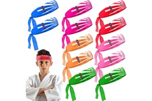 24 Pcs Rainbow Ninja Headbands for Kids Ninja Party Supplies for Costumes Party Birthday Gifts Decorations Theme Favors