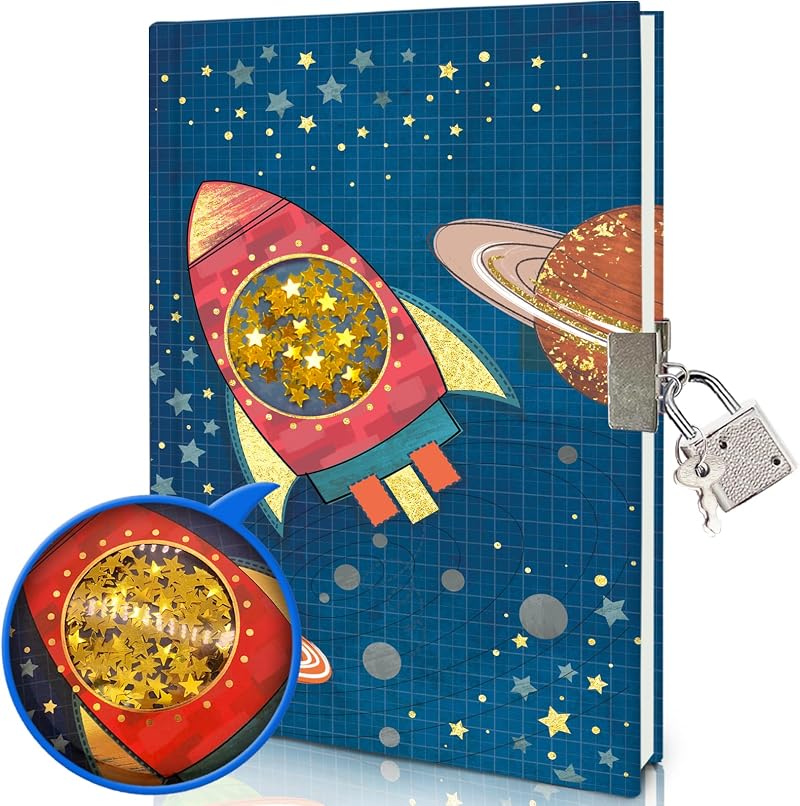 GINMLYDA Secret Diary with Lock for Boys 7x5.25 Inch 160 Lined Pages