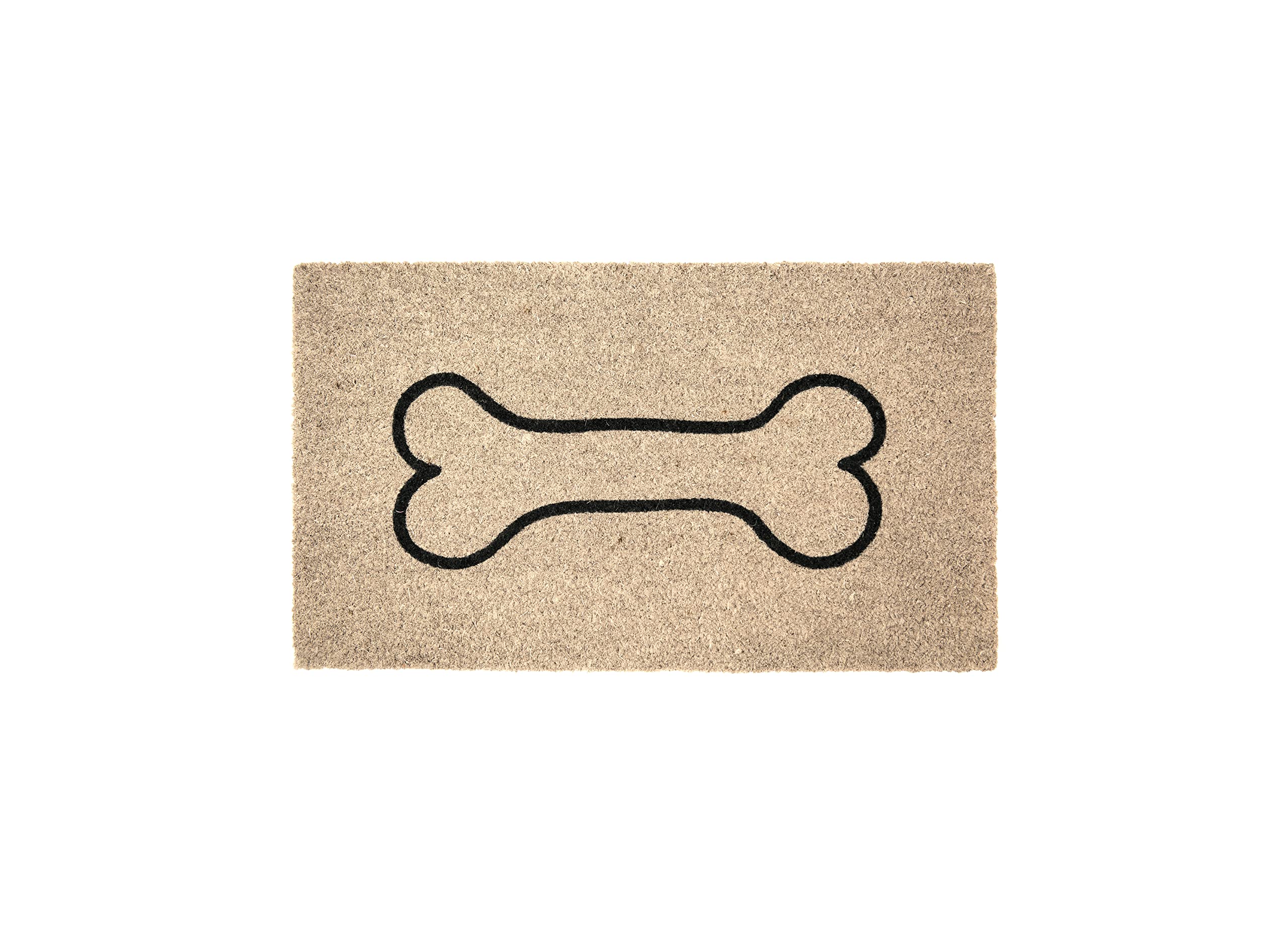 Fisura Original Coconut Doormat with Non-Slip PVC Backing. Door Mat Home Entrance. Hand-painted. Measurements: 70 cm x 40 cm (Bone, White)
