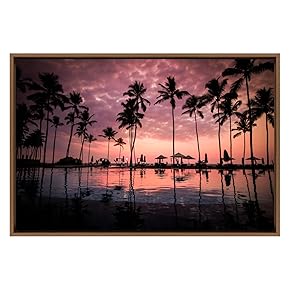 SIGNWIN Framed Canvas Wall Art Beautiful Sunset Reflection...
