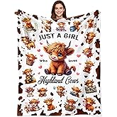 Highland Cow Blanket Gifts for Women Girls Ultra Soft Flannel Highland Cow Print Throw Blanket Cows Lovers Gifts Birthday Decor for Kids Adults Stuff 50"x40"
