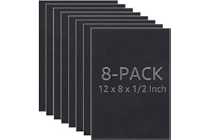 RHBLME 8 Pack Adhesive Foam Padding 12"L x 8"W, Total 96-Inch Length Non-Slip Anti Vibration Foam Mat 1/2" Thickness, Adhesive Rubber Sheet Neoprene Sponge with Adhesive Weather Proof