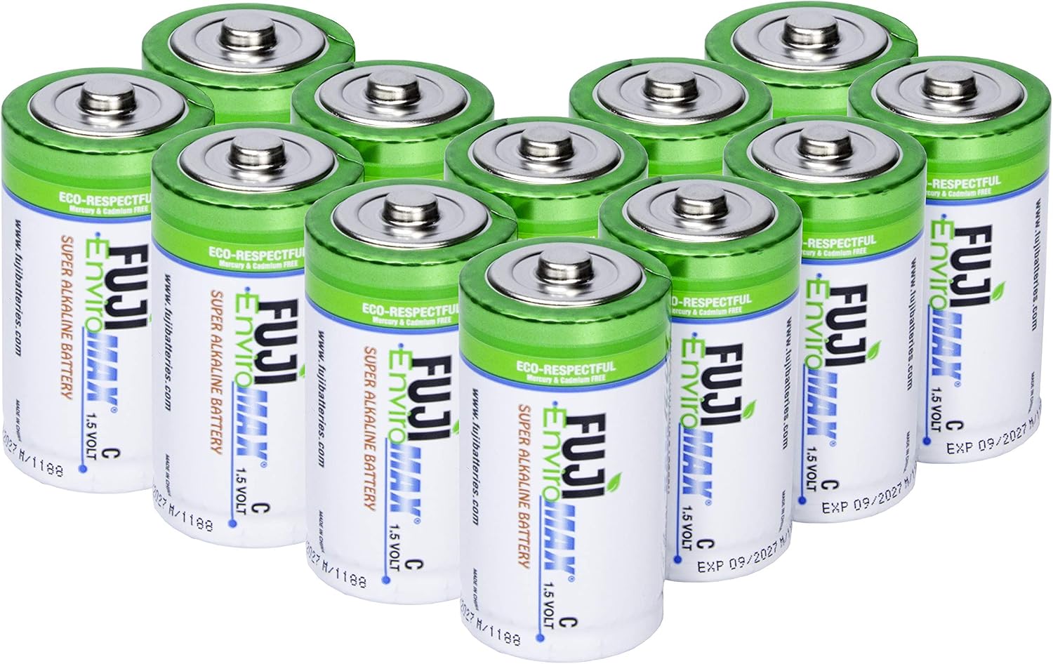Fuji Enviromax 1.5V LR14 Super Alkaline Type C Batteries, No Harmful PVC & Heavy Metals, Long Lasting, Powerful