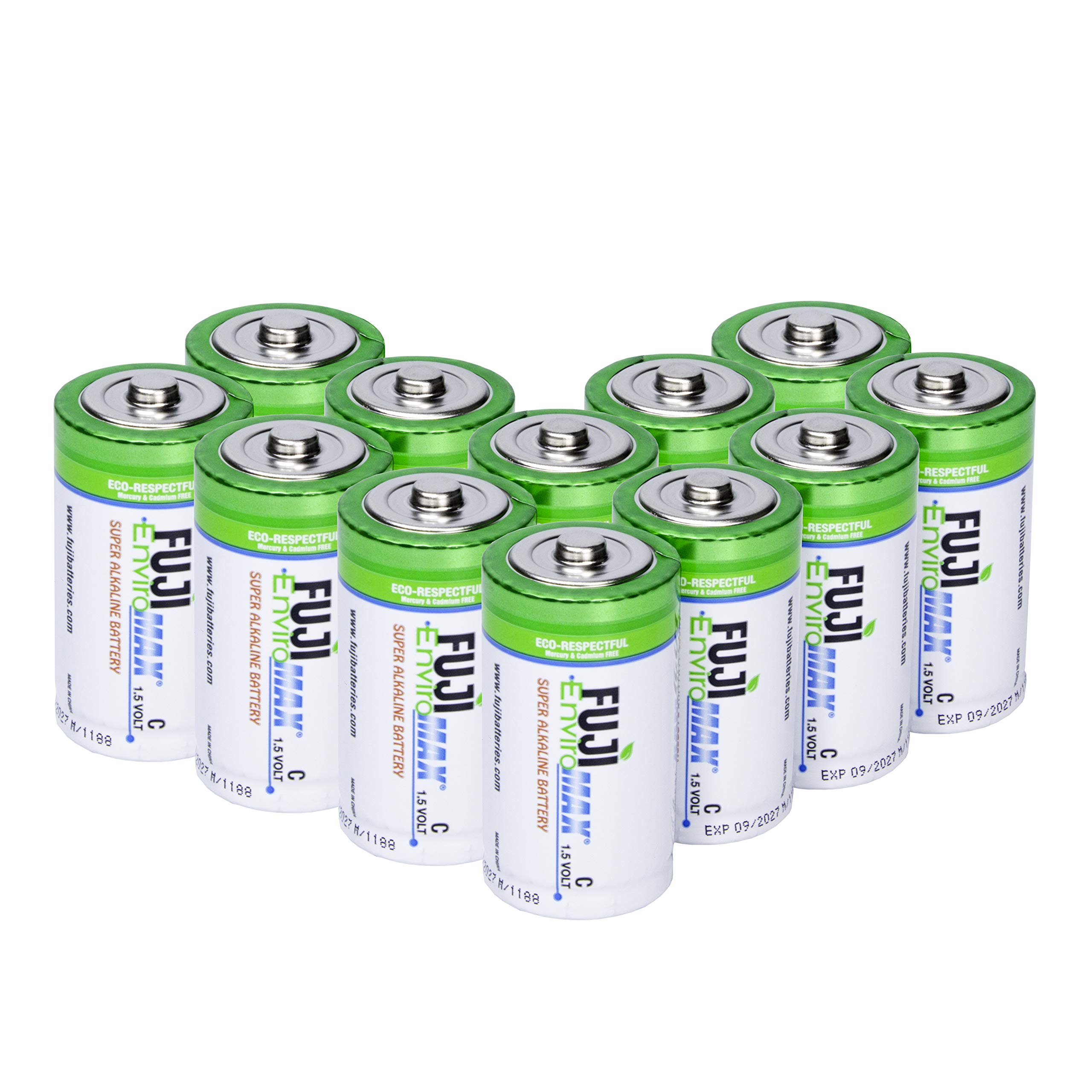 Fuji Enviromax 1.5V LR14 Super Alkaline Type C Batteries - No Harmful PVC & Heavy Metals, Long Lasting, Powerful, Type C Batteries (Pack of 12)