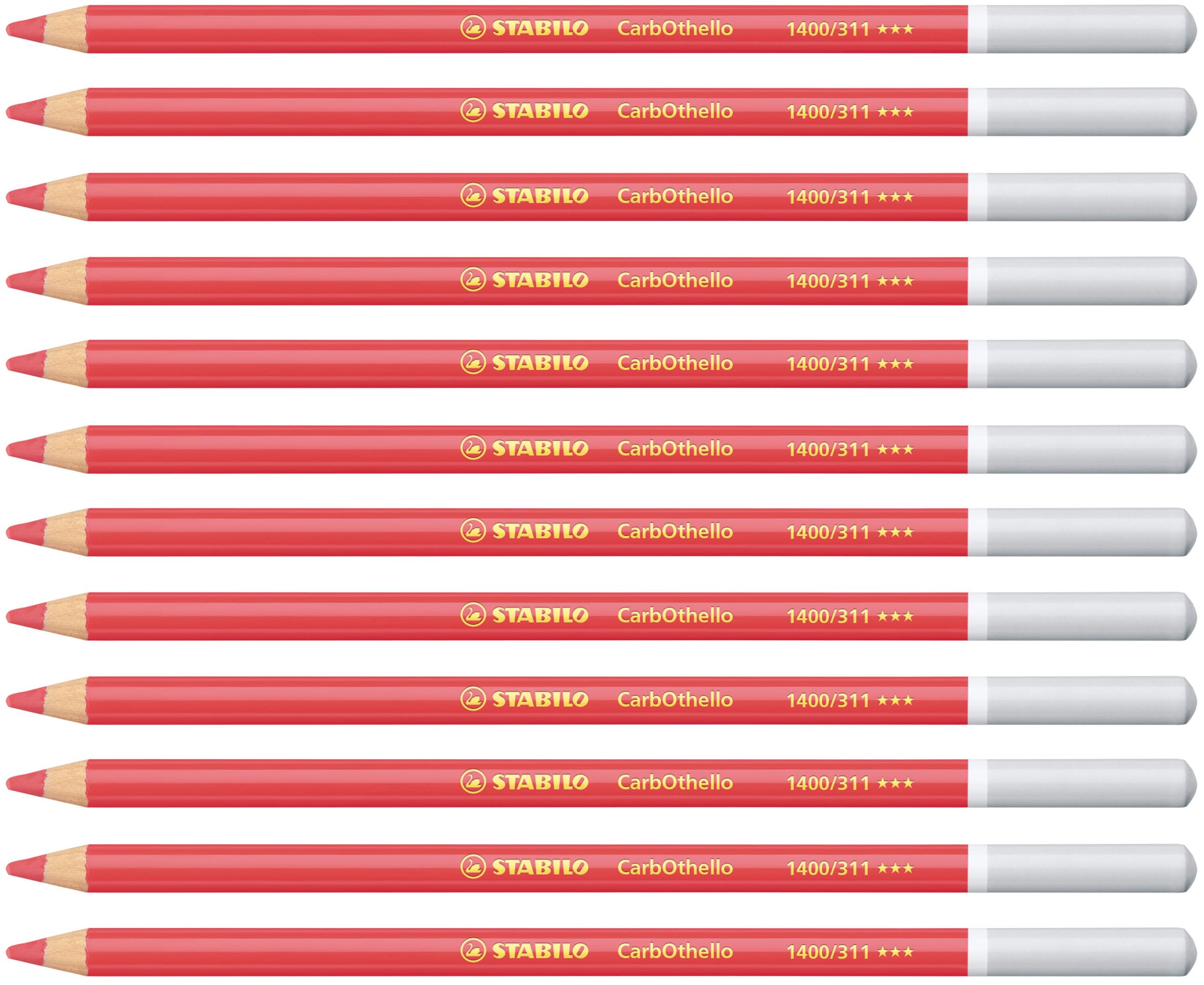 STABILO CarbOthello - Chalk-Pastel Pencil - Pack of 12 - Carmine Red Middle