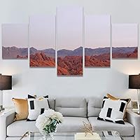 SIGNWIN 5 Panel Canvas Wall Art Modern Art Landscape Modern Multicolor Photography Relax/Calm Rocky for Home Decorations Ready to Hang - 60