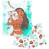 Disney Frozen Moana Princess Tiana Floral Peplum T-Shirt and French Terry Shorts Outfit Set Toddler to Big Kid