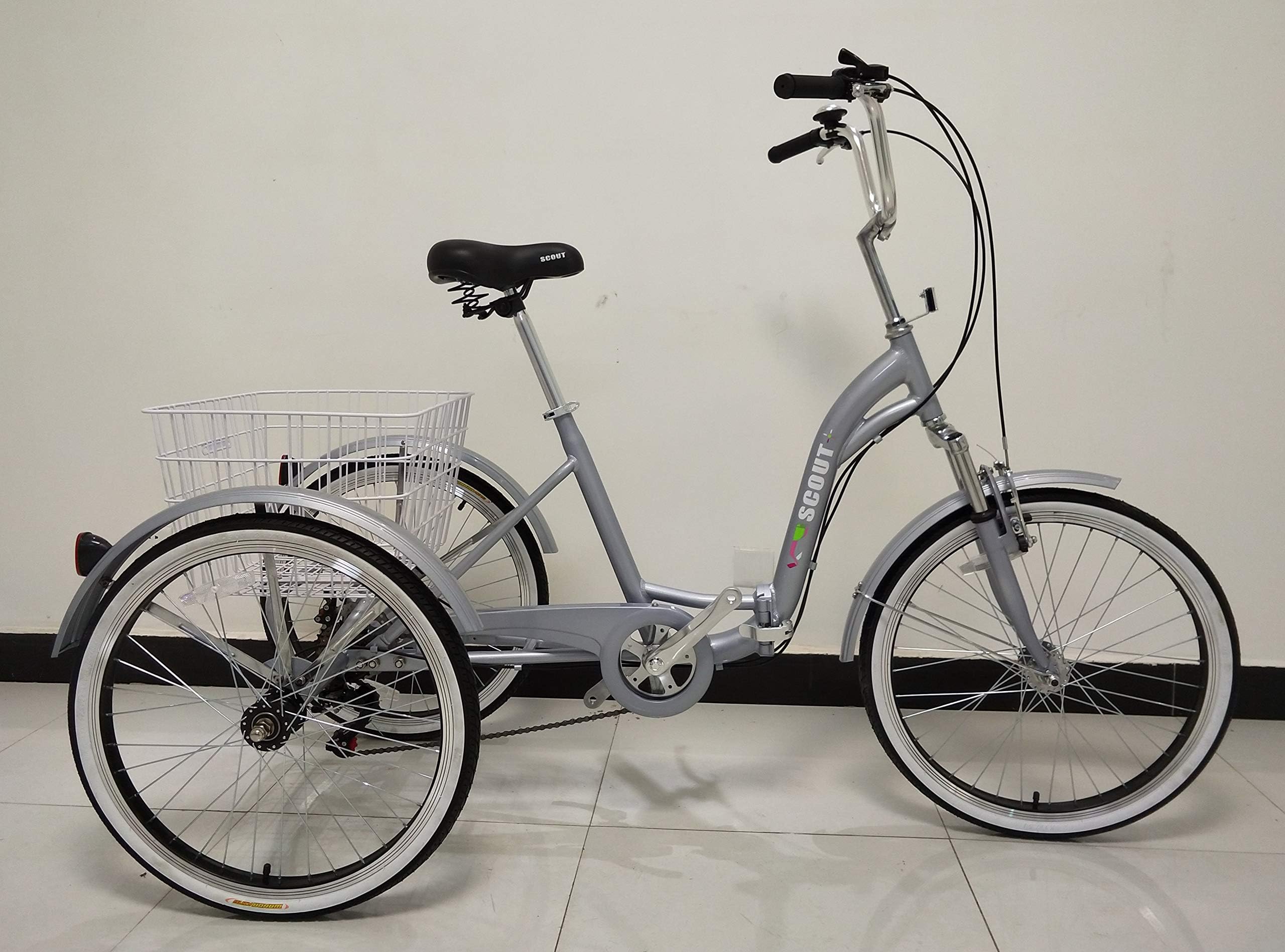 SCOUT Adults tricycle, alloy frame, folding, 6 gears, front suspension, folding trike, 23KG