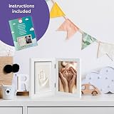 Chuckle Baby Hand & Footprint Kit White Wooden Frame 5x7, Clay Roller view 5