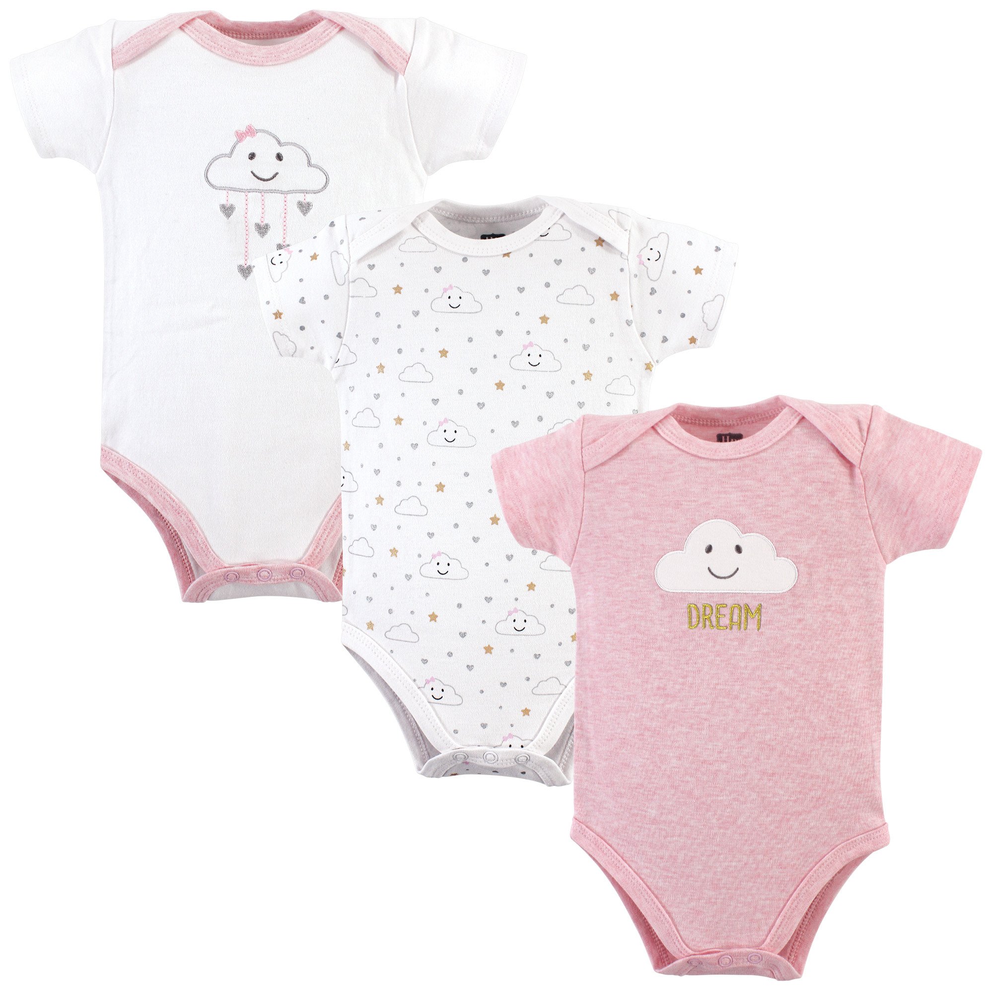 Hudson Baby Unisex Baby Cotton Bodysuits, Pink
