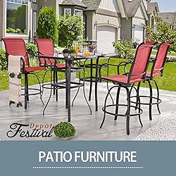 Festival Depot 6pcs Patio Dining Set Bar Height