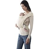 Ergobaby Embrace Cozy Newborn Essentials Baby Carrier Wrap (7-25 Pounds), Ponte Knit, Cream