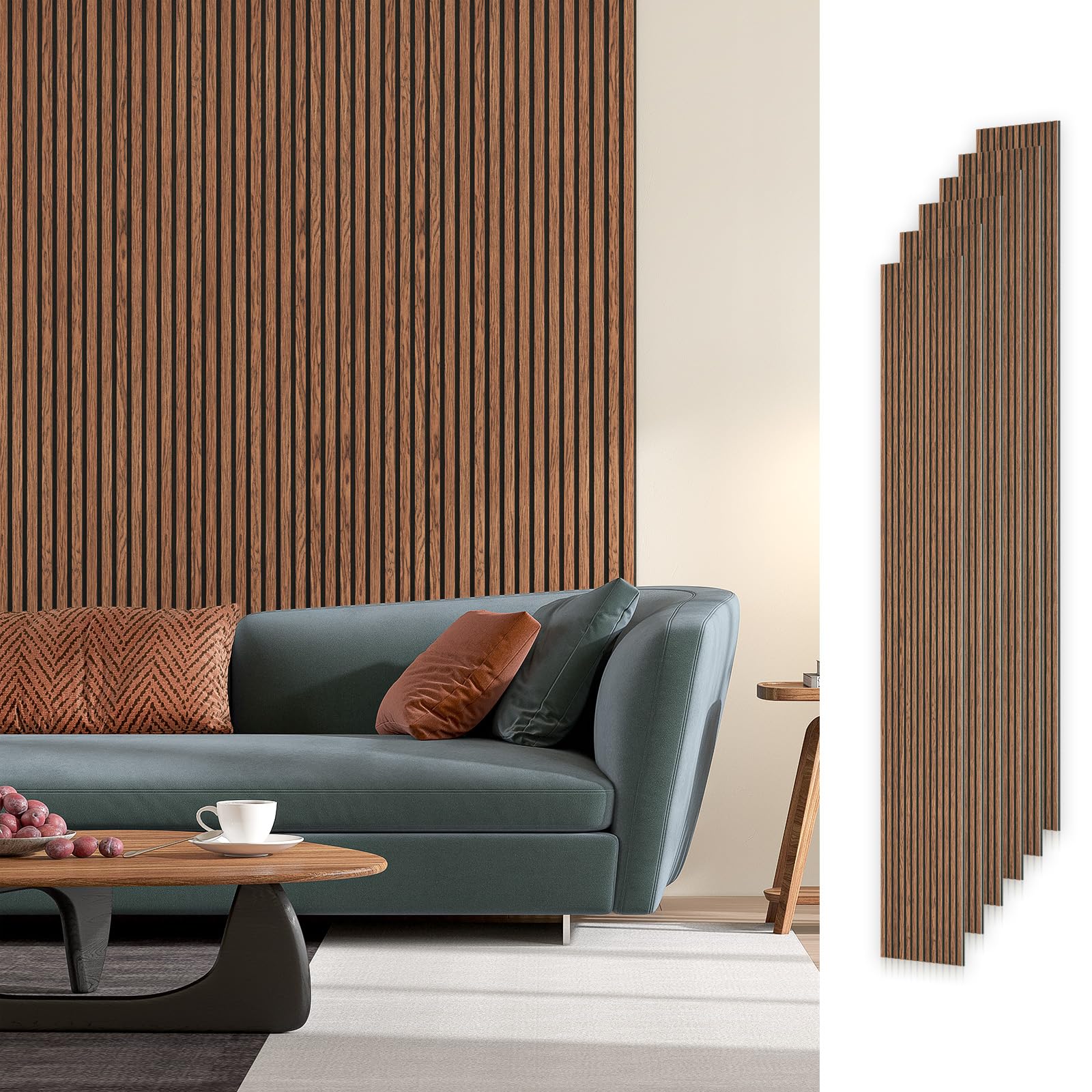 Photo 1 of ** FACTORY SEALED**SOLD AS IS NO REFUND/RETURN**
6 Pack Acoustic Wood Wall Panels, 94"x 7.9" Each Soundproof Wood Panel, 3D Fluted Wood Slat Paneling for Wall and Ceilings, Classic Brown