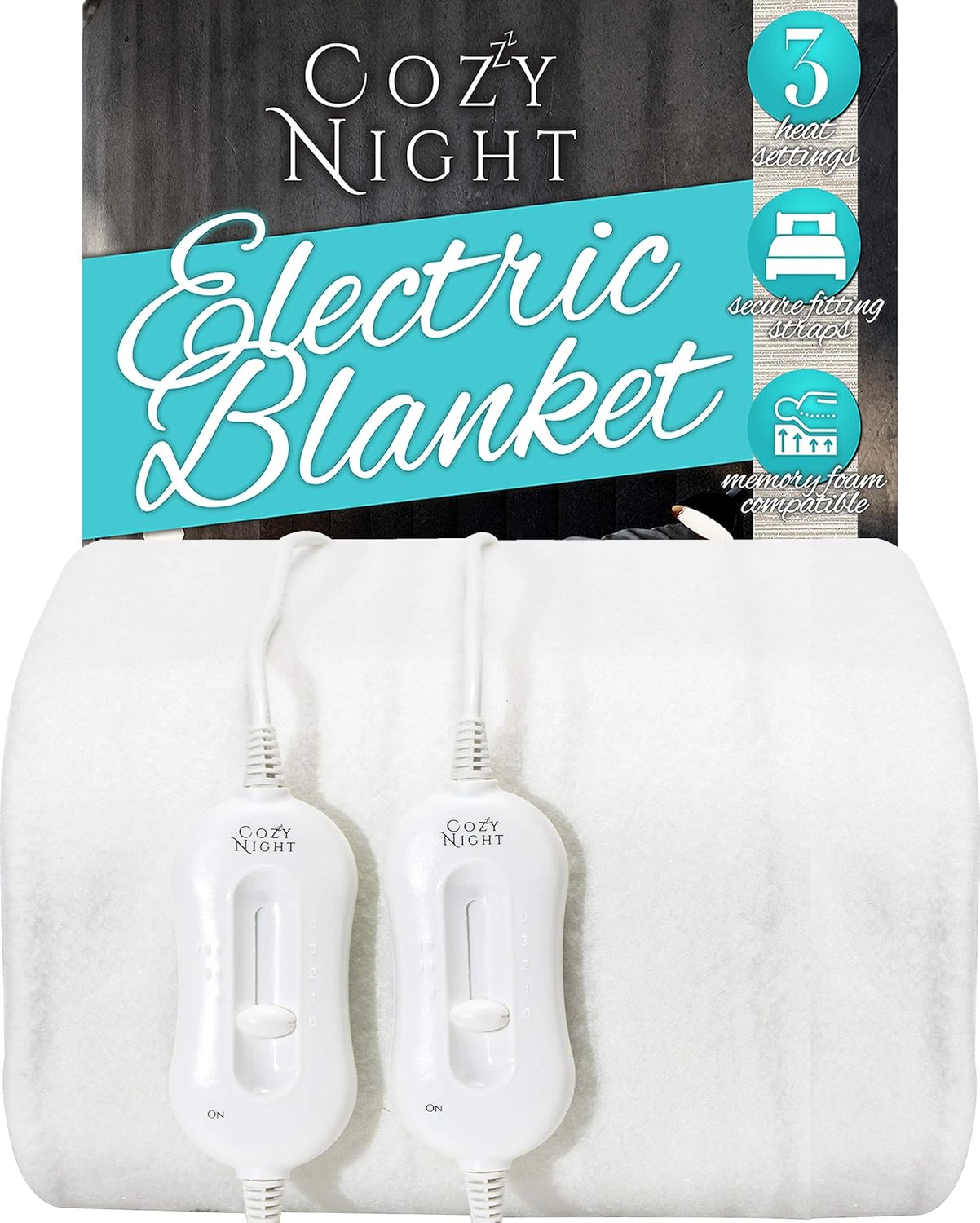 Cozy Night Electric Blanket Heated Super King Size with Dual Controls