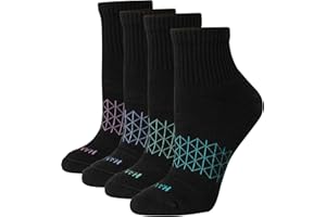 Hanes womens Cushioned Ankle Socks, Absolute Active Ankle Socks for Women, Seamless Toe, 4-prs