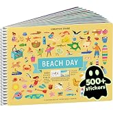Cupkin Beach Day Sticker Book | 12 Coloring &amp; Activity Pages, 500+ Stickers | Spiral-bound kids craft format with 12 activity scenes, 12 art pages, side-by-side viewing and easy-peel design for ages 2&ndash;8