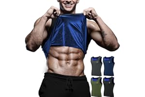 RDX Men's Sauna Vest Heat Trapping Sweat Waist Trainer - REACH OEKO TEX 100 Certified Body Shaper - Zipper - Fitness Tank Top