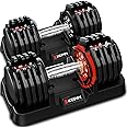 Keppi Adjustable Dumbbells Set, 25lb/55lb Dumbbells with Anti-Slip Metal Handle for Exercise & Fitness Fast Adjust Weight for Full Body Workout Fitness