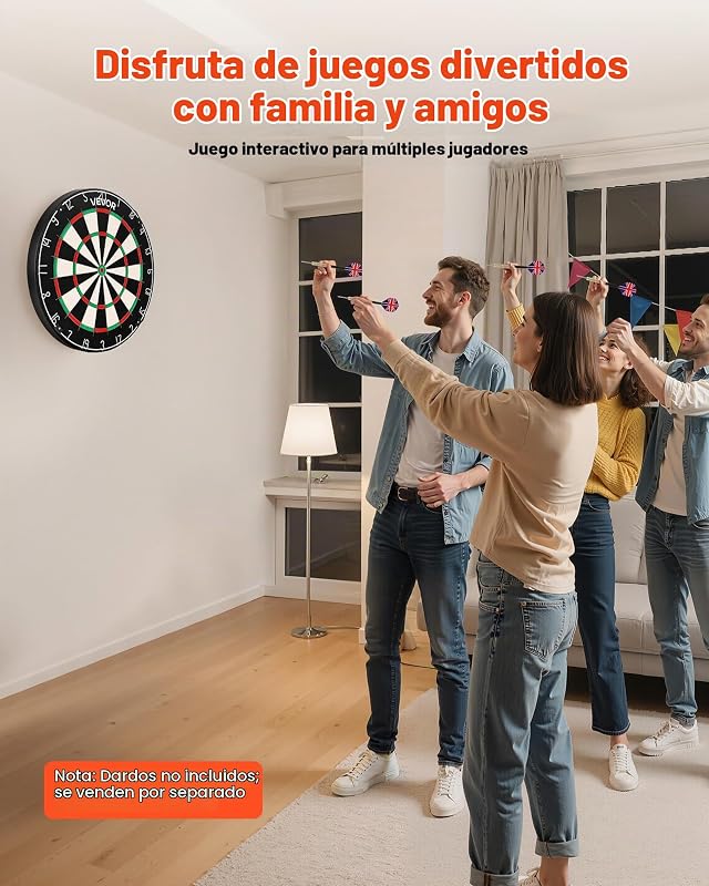 Diana de 450 mm, Profesional, Autorreparadora, Giratorio y Extraíble, de Fibra de Sisal, con Diana sin Grapas, Alambre de Cuchilla y Anillo Giratorio, Ideal para Salas de Juegos en Casa