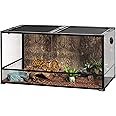 REPTIZOO Large Reptile Terrarium 120 Gallon, Tall & Wide Tempered Glass Reptile Tank 48" x 24" x 24" with Sliding Door Top Screen Ventilation & Anti Escape Lid, Full View