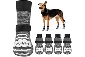 NESAYVER Dog Socks to Prevent Licking Paws,Grippy Socks for Senior Dog,Winter Dog Booties for Small Medium Large Dogs Paw Protector with Grips for Hardwood Floor,Non Slip Socks for Hot/Cold Pavement