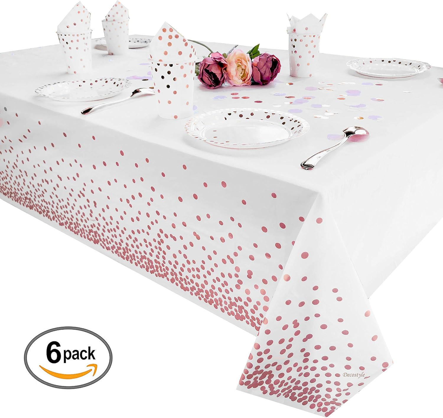 Best plastic pink and gold table cloth