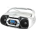 Supersonic SC-729BT Top Loading Programmable MP3/CD Boombox Player, Bluetooth, Cassette Recorder, FM Radio, USB/Aux Input, LCD Display, Rod Antenna, Bass Boost, Dual Voltage, Battery Option