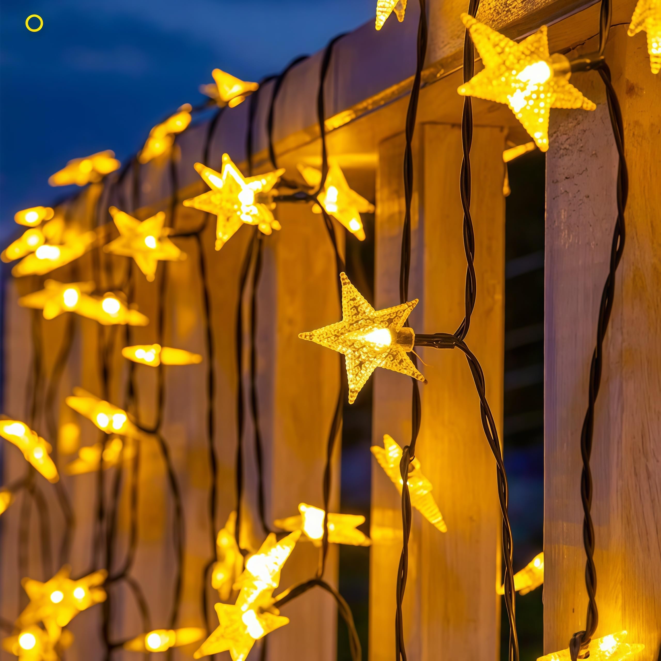 HHMTAKA Solar Fairy Lights Outdoor Waterproof 50LED Solar Garden Lights 8 Mode 9.5M/31FT Indoor/Outdoor String Lights for Garden Patio Yard Home Christmas Parties Wedding (Star)