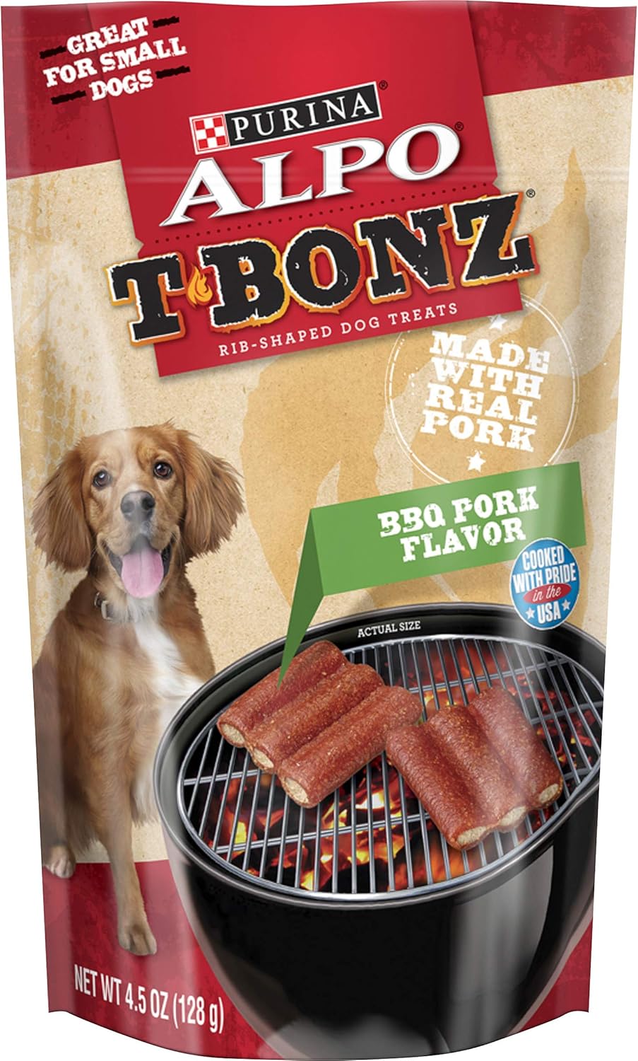 Purina ALPO TBonz Brand Dog Treats, BBQ Pork Flavor, RibShaped, 4.5