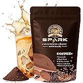 Spark Instant Organic Mushroom Coffee USDA - 35 Servings & 180g/6.4oz - 6 Adaptogenic Mushrooms - Instant Coffee for Focus, Immunity & Digest - Cafe De Hongos - Reishi, Cordyceps, Lion's Mane & More