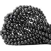 CHEAVIAN 60PCS 6mm Black Smooth Polish Onyx Agate Gemstone Round Loose Beads for Jewelry Making 1 Strand 15"