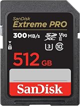 SanDisk 512GB Extreme PRO SDXC Card V90 8K 4K 300MB/s UHS-II U3