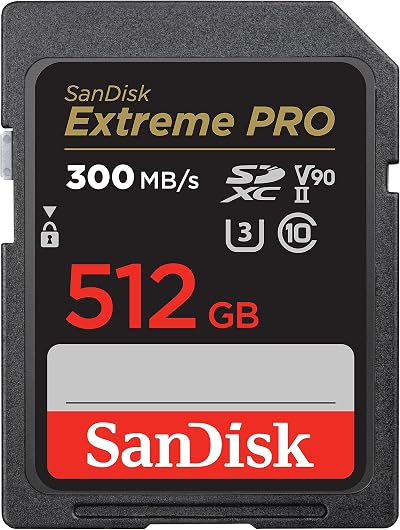 SanDisk 512GB Extreme PRO SDXC Card V90 8K 4K 300MB/s UHS-II U3