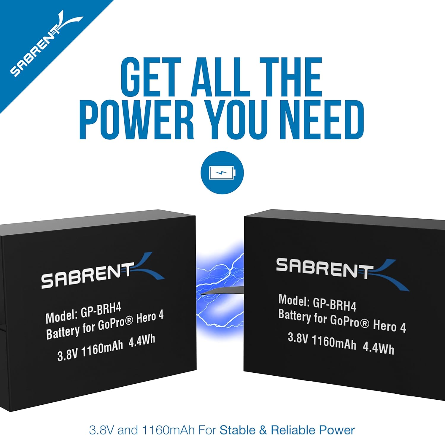 Sabrent 2 Pack Battery Set with Dual Battery Charger for GoPro HERO4 [AHDBT-401, AHBBP-401] (GP-KTH4): Computers & Accessories
