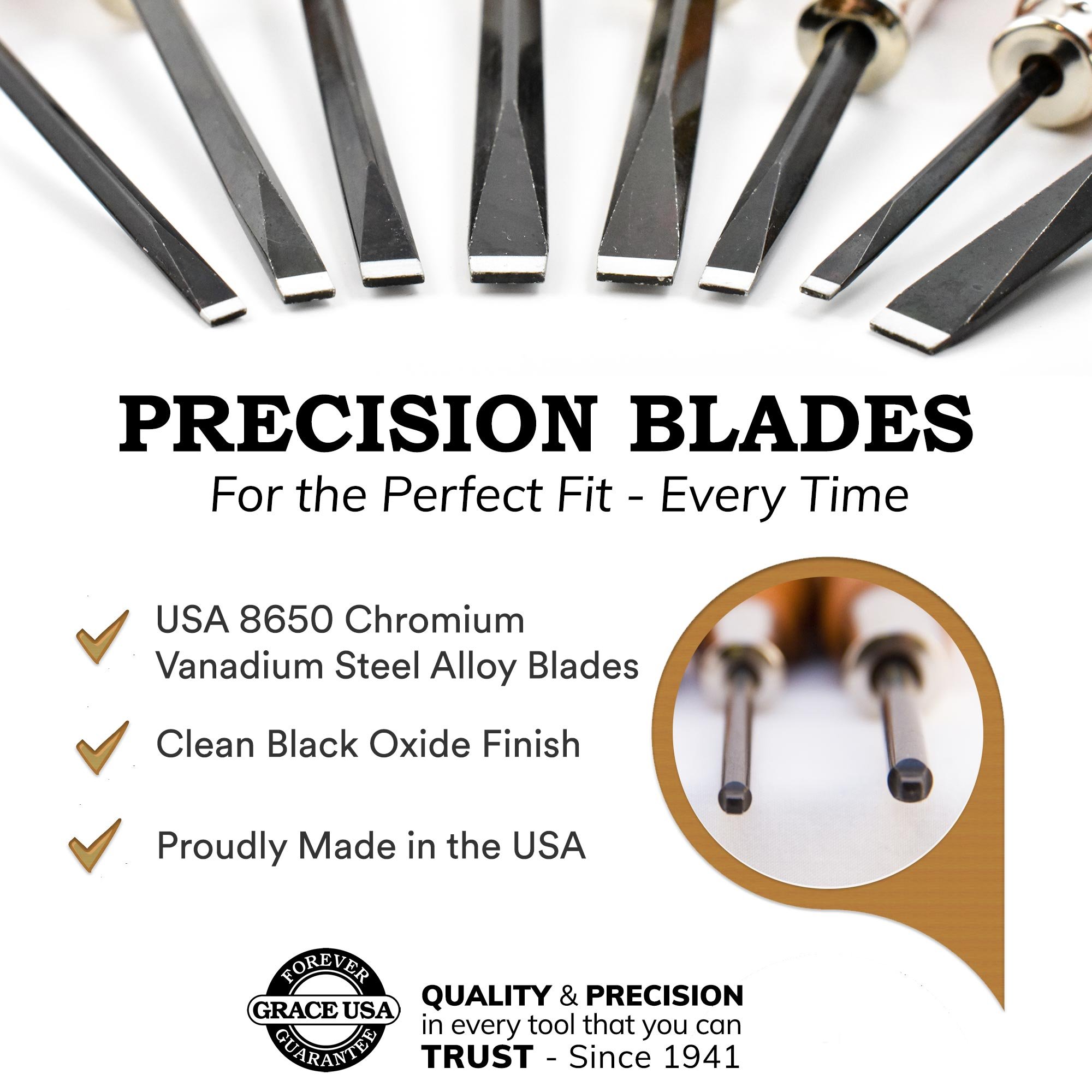 Grace USA Square Recess Screwdriver Set SR3 Gunsmithing