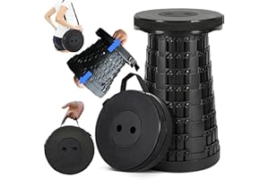 Prestige Outback 2025 Upgraded Collapsible Stool, Portable Folding Stool Max 620lb, Height Adjustable Retractable Telescopic Seat, Travel Chair, Foldable Camping Seat or Footrest Gift for Outdoors