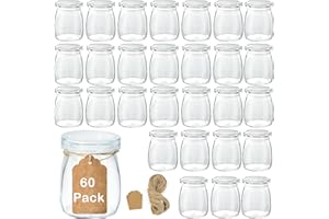 IHOMECOOKER Mini Pudding Jars 60Pack, 3.4 oz Glass Favor Jar with Lids, Candle jars,Yogurt Containers with Lids, Mason Jar,Bath Salt Jars Wedding Favors Honey Pot