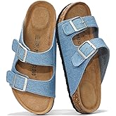 Project Cloud 100% Genuine Leather Flat Sandals For Women 2026 Cork Footbed Womens Sandals with Memory Foam and arch support Vacation Essentials Slides for Women Footwear (Venita)