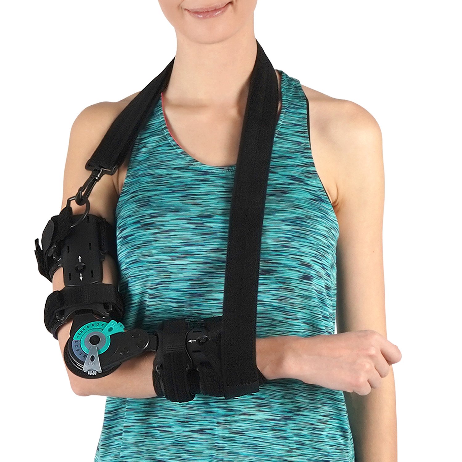 SOLES Hinged Elbow Brace (Right Arm) - Support Post Op Injury Recovery, ROM Orthosis - Adjustable Range of Motion - One Size Fits All - Unisex