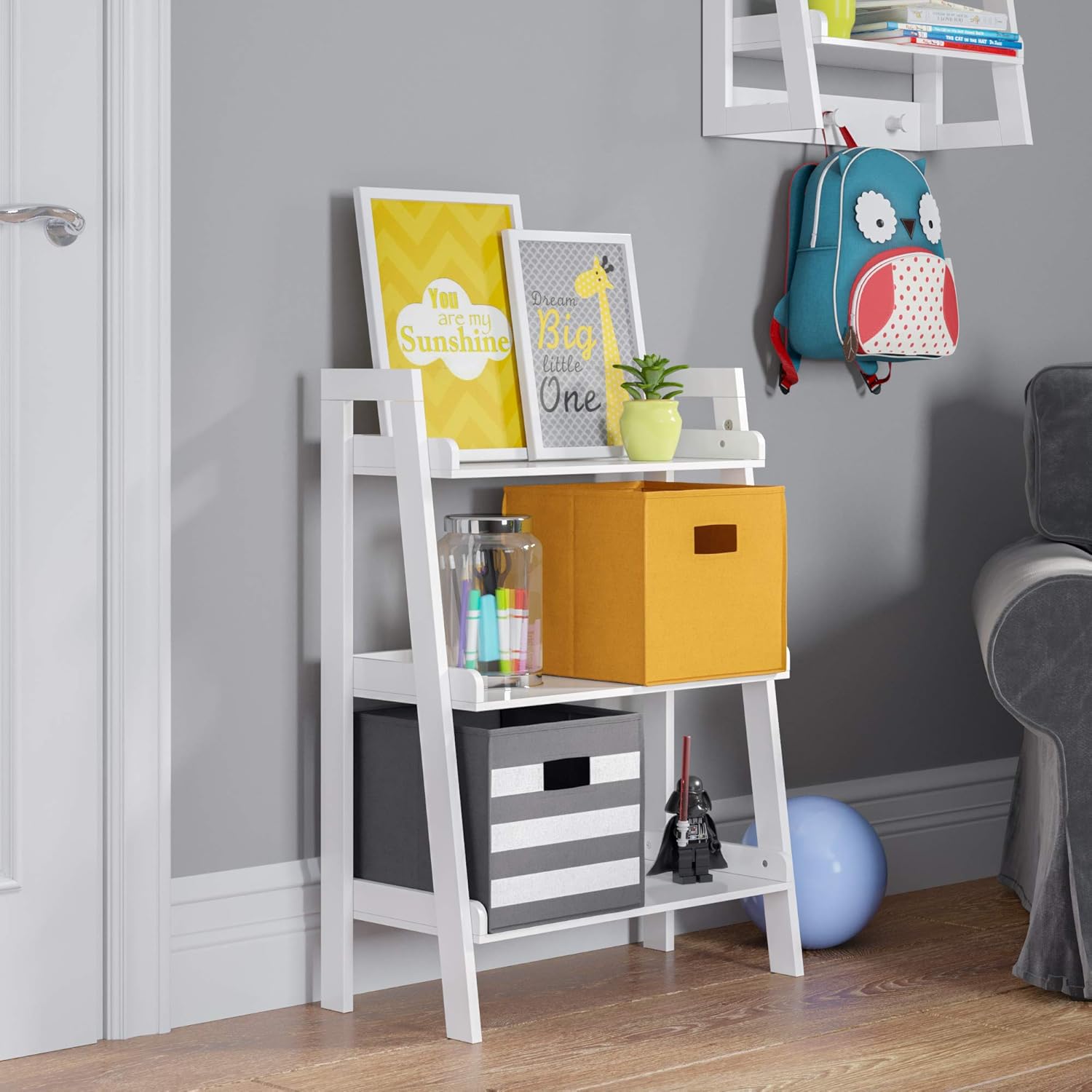 RiverRidge 3-Tier Ladder Shelf for Kids, White: Home & Kitchen
